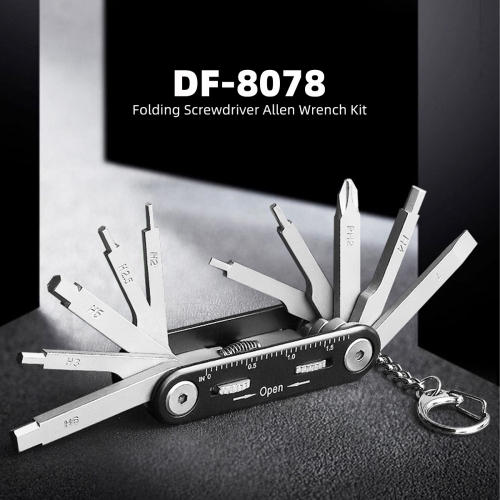 DF8078 Folding Screwdriver Allen Key Kit